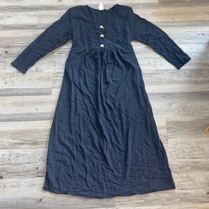 Vintage black Long Sleeve Crew Neck dress size large
